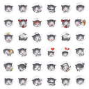 Das Funny Cat Drawings Wallpaper 128x128