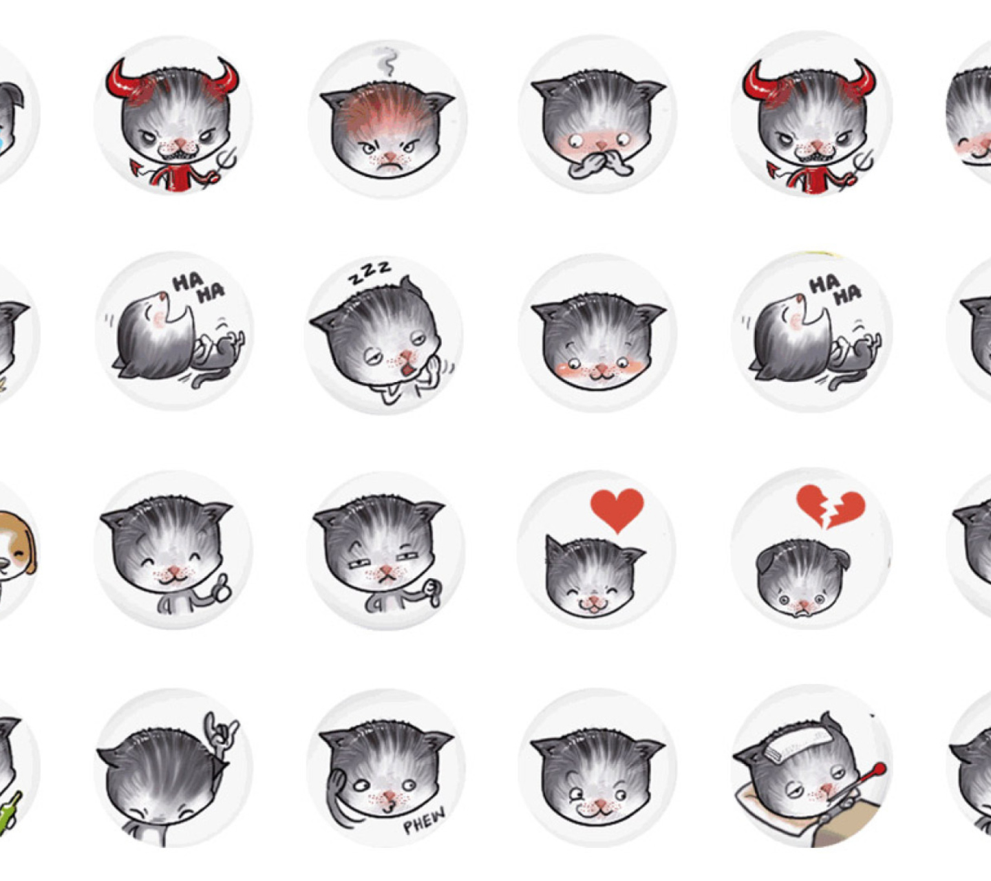 Das Funny Cat Drawings Wallpaper 1440x1280