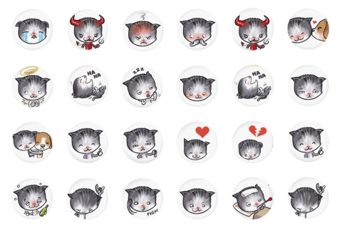 Das Funny Cat Drawings Wallpaper 480x320