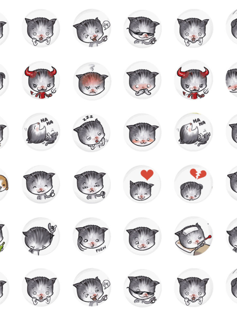 Funny Cat Drawings wallpaper 480x640