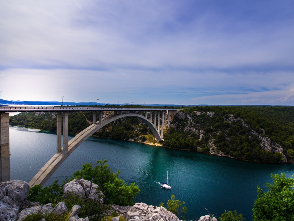 Обои Krka River Croatia 1024x768