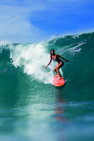 Das Big Waves Surfing Wallpaper 320x480