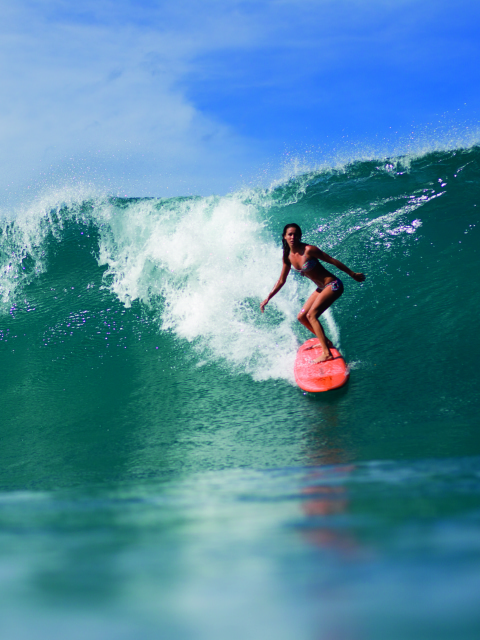 Big Waves Surfing wallpaper 480x640