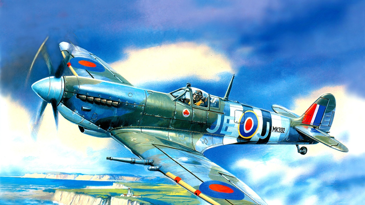 Fondo de pantalla British Supermarine Spitfire Mk IX 1280x720