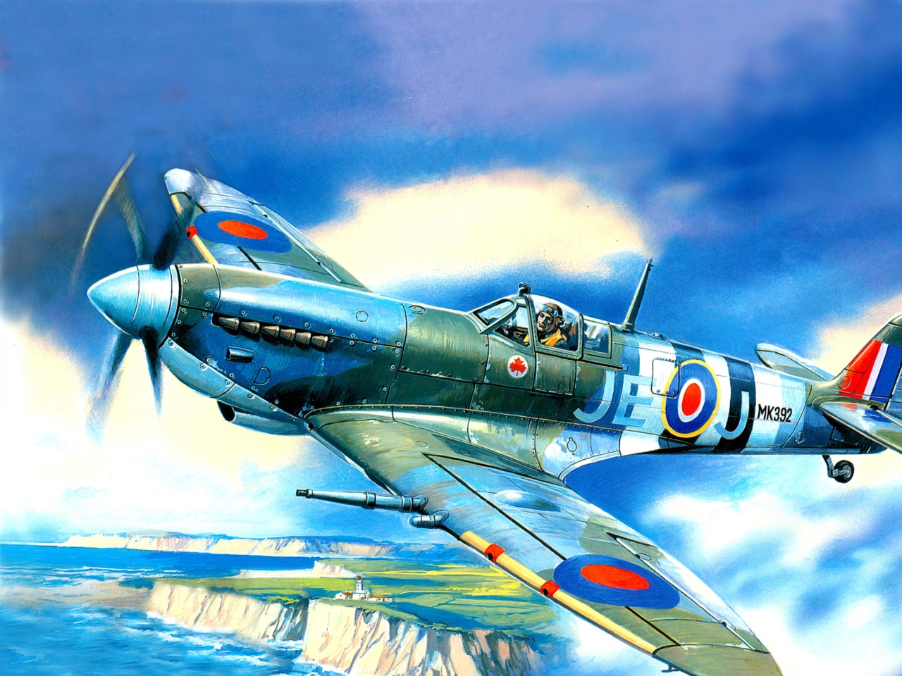 Das British Supermarine Spitfire Mk IX Wallpaper 1280x960