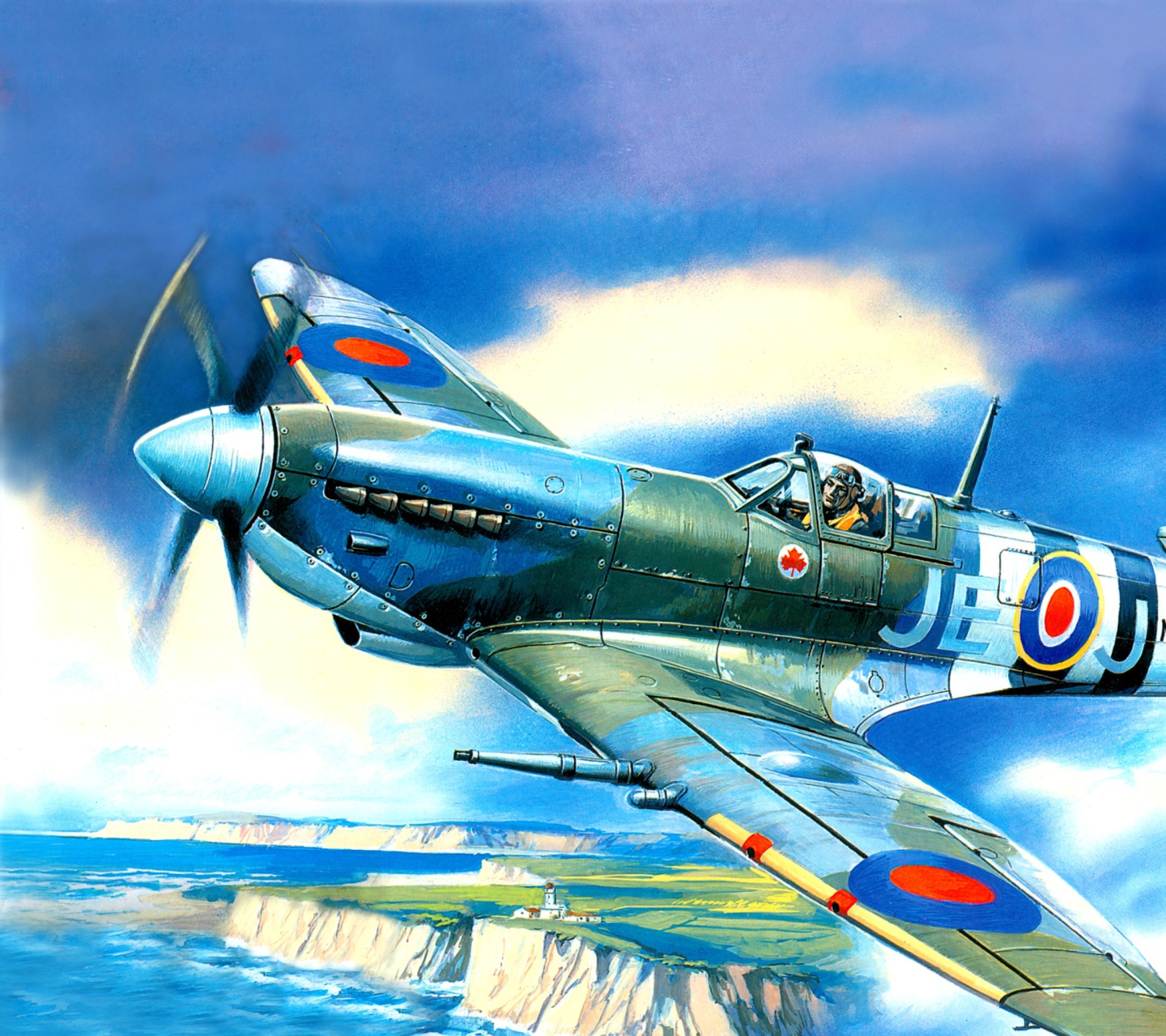 Das British Supermarine Spitfire Mk IX Wallpaper 1440x1280