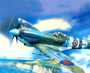 Das British Supermarine Spitfire Mk IX Wallpaper 176x144
