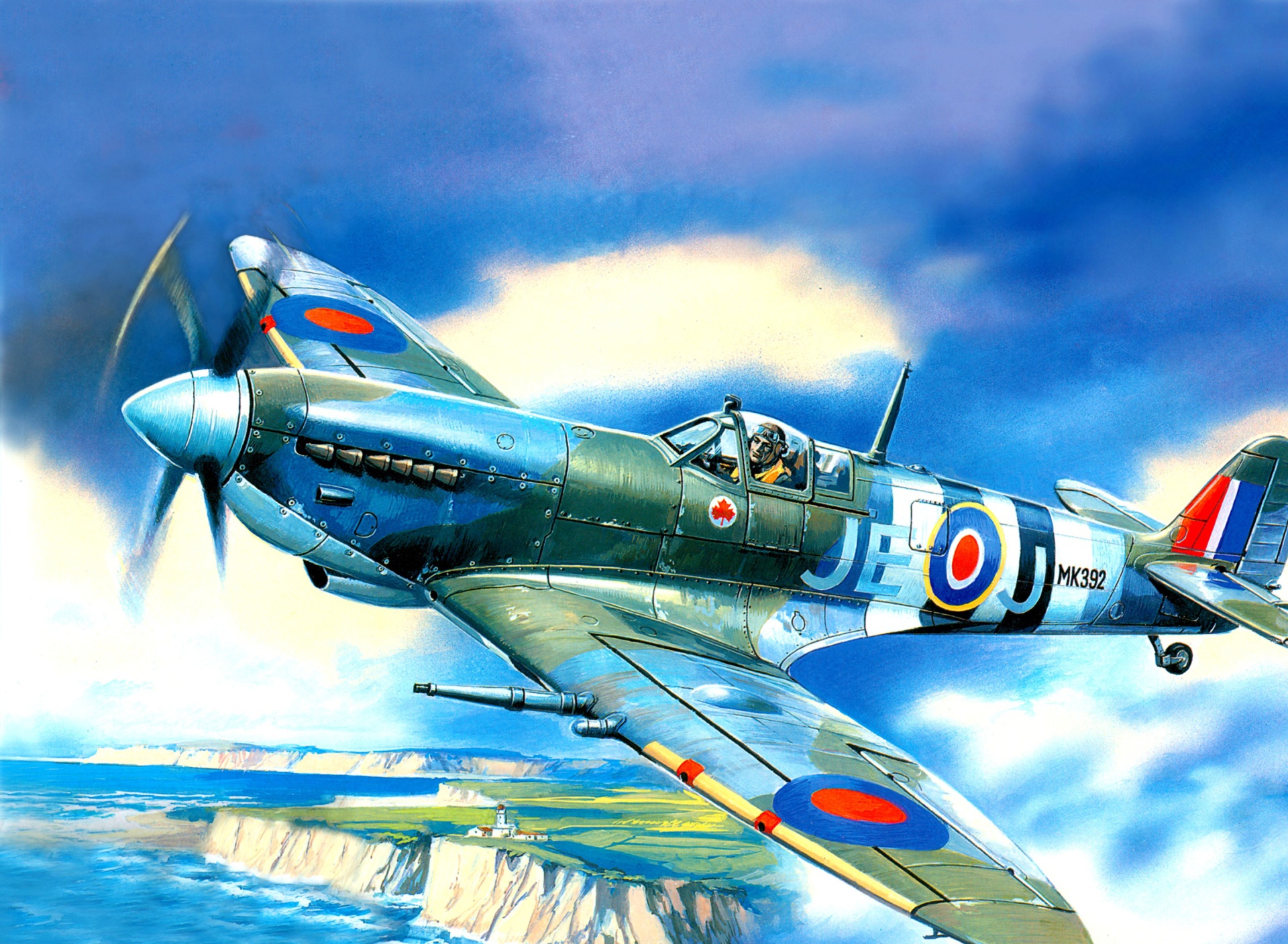 Обои British Supermarine Spitfire Mk IX 1920x1408