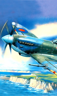 Das British Supermarine Spitfire Mk IX Wallpaper 240x400