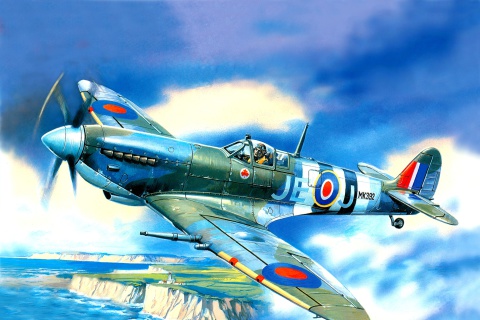 Das British Supermarine Spitfire Mk IX Wallpaper 480x320
