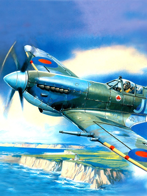 Обои British Supermarine Spitfire Mk IX 480x640