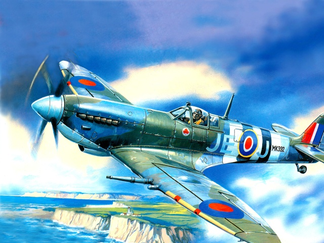 Das British Supermarine Spitfire Mk IX Wallpaper 640x480