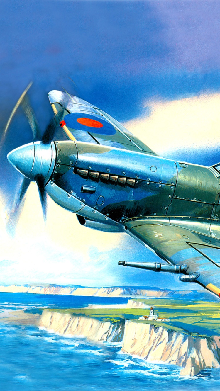 British Supermarine Spitfire Mk IX wallpaper 750x1334