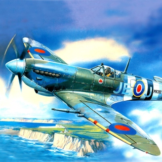 Kostenloses British Supermarine Spitfire Mk IX Wallpaper für 1024x1024