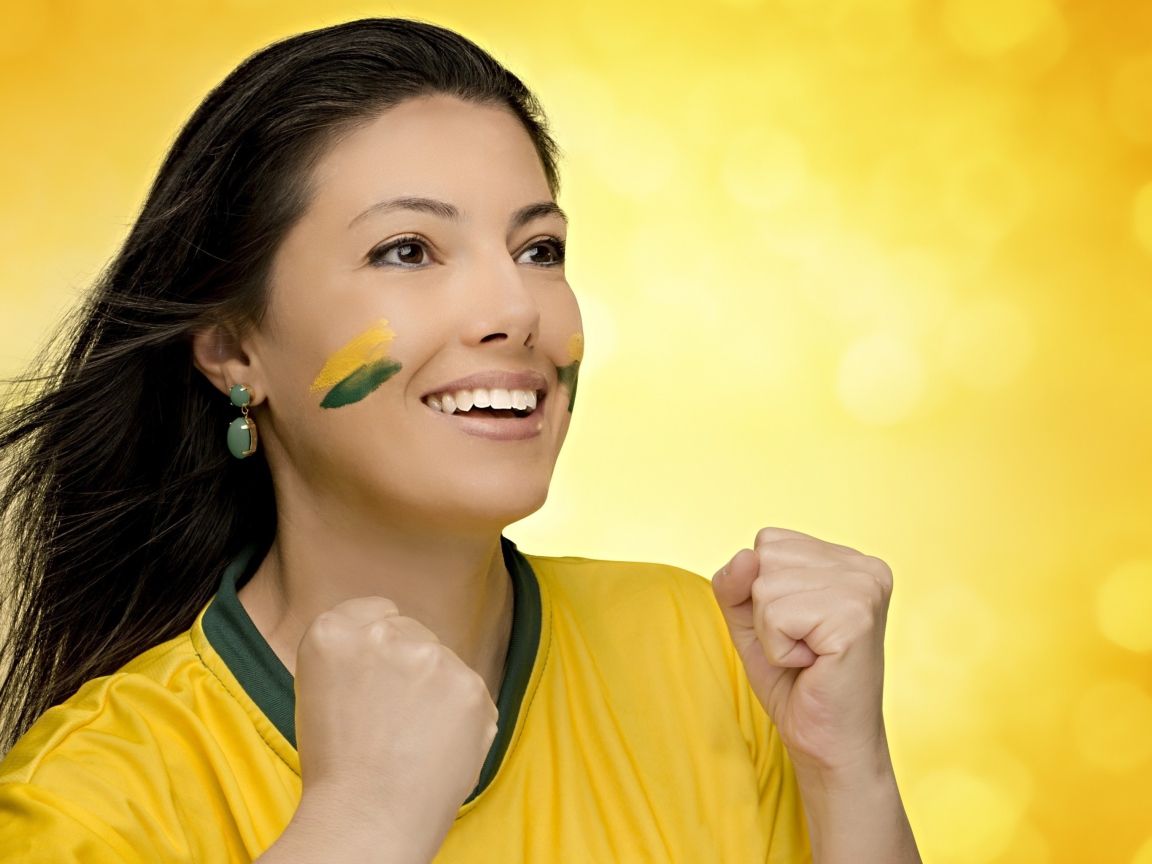 Das Brazil FIFA Football Cheerleader Wallpaper 1152x864
