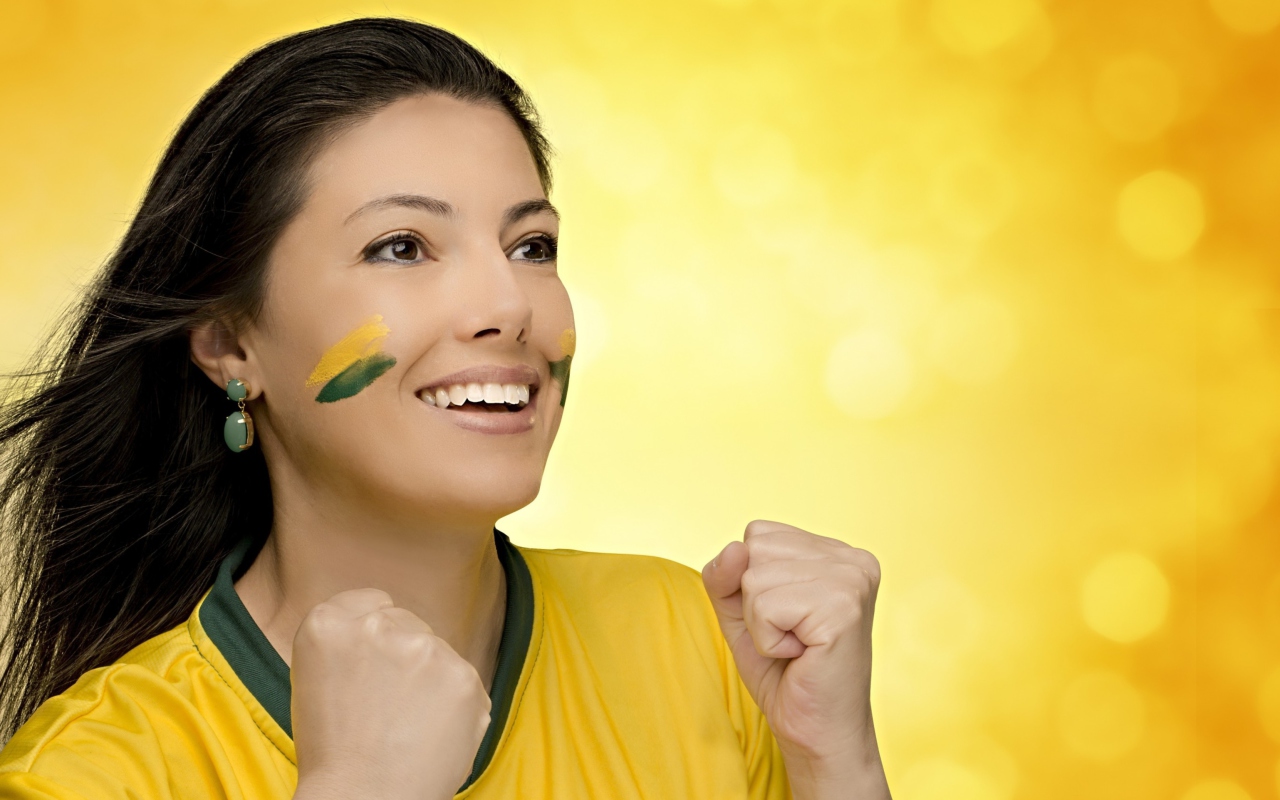 Das Brazil FIFA Football Cheerleader Wallpaper 1280x800