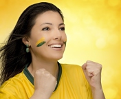Das Brazil FIFA Football Cheerleader Wallpaper 176x144
