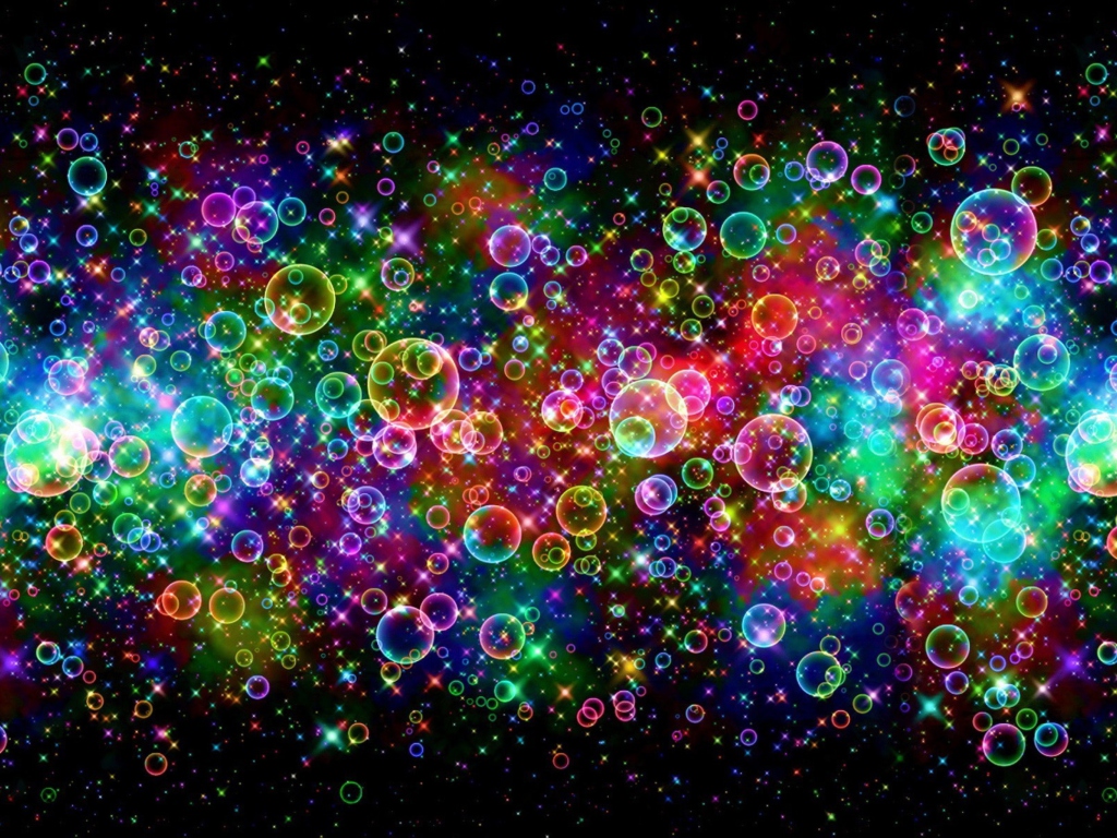 Das Rainbow Bubbles Wallpaper 1024x768