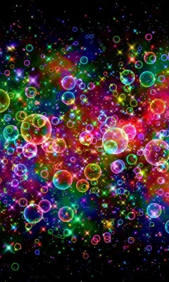 Das Rainbow Bubbles Wallpaper 240x400