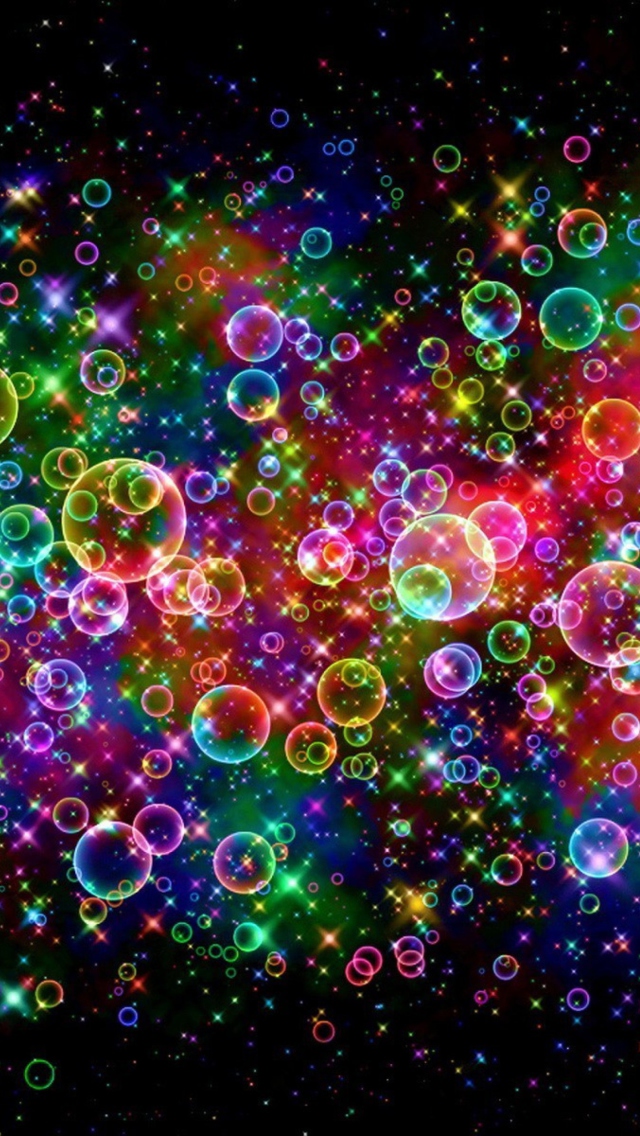 Rainbow Bubbles wallpaper 640x1136