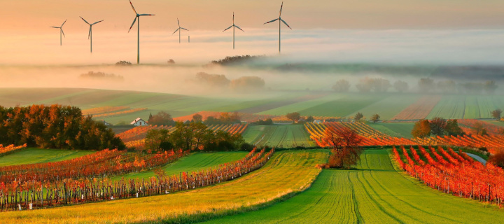 Successful Agriculture and Wind generator wallpaper 720x320