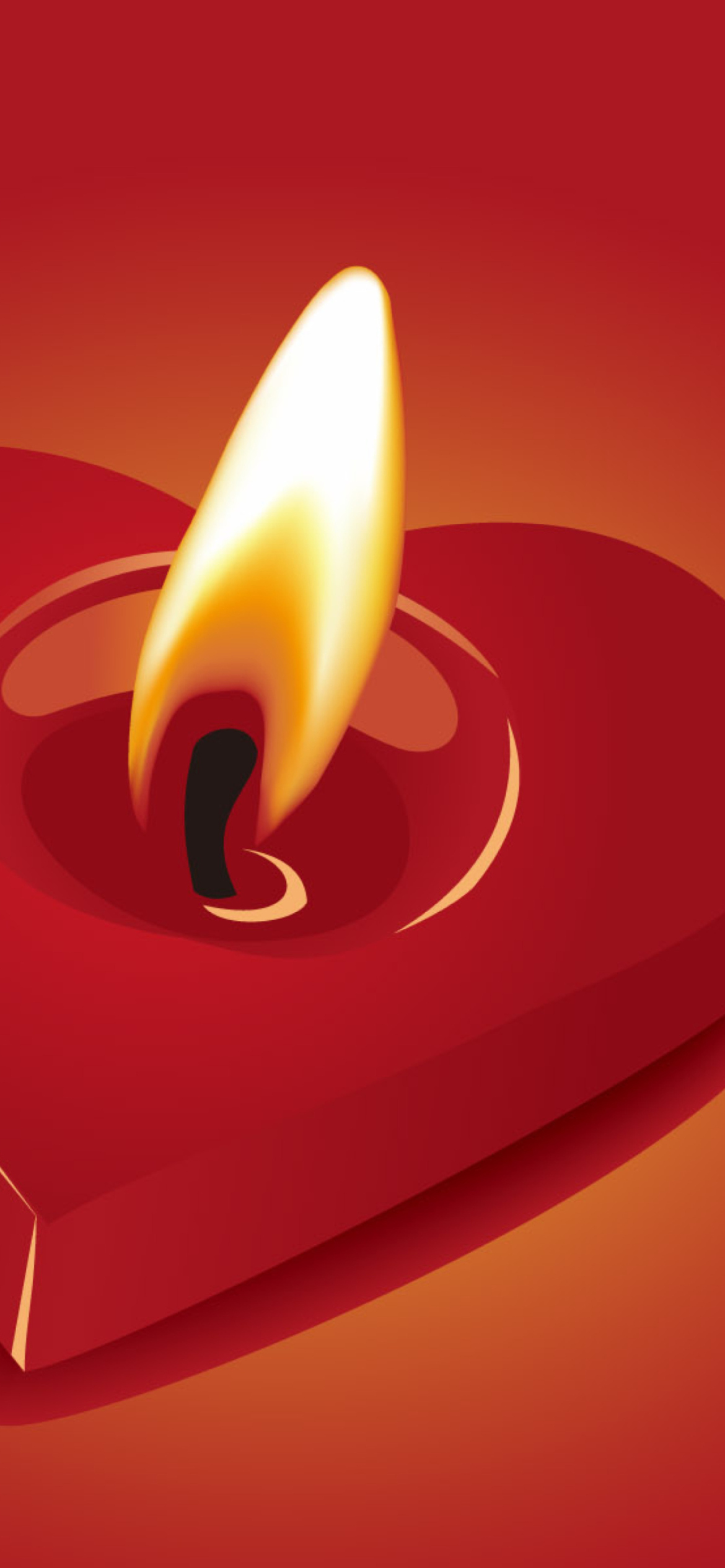 Heart Shaped Candle wallpaper 1170x2532
