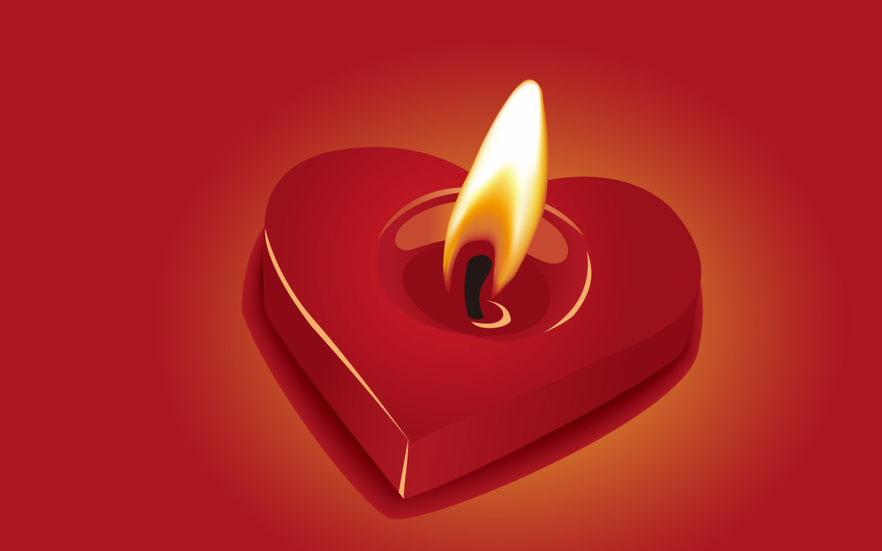 Heart Shaped Candle wallpaper 1280x800