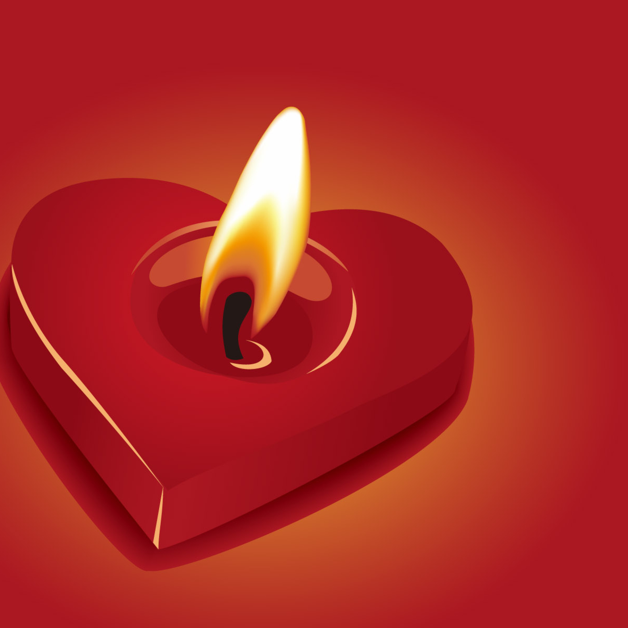 Das Heart Shaped Candle Wallpaper 2048x2048