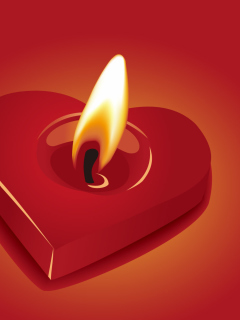 Das Heart Shaped Candle Wallpaper 240x320