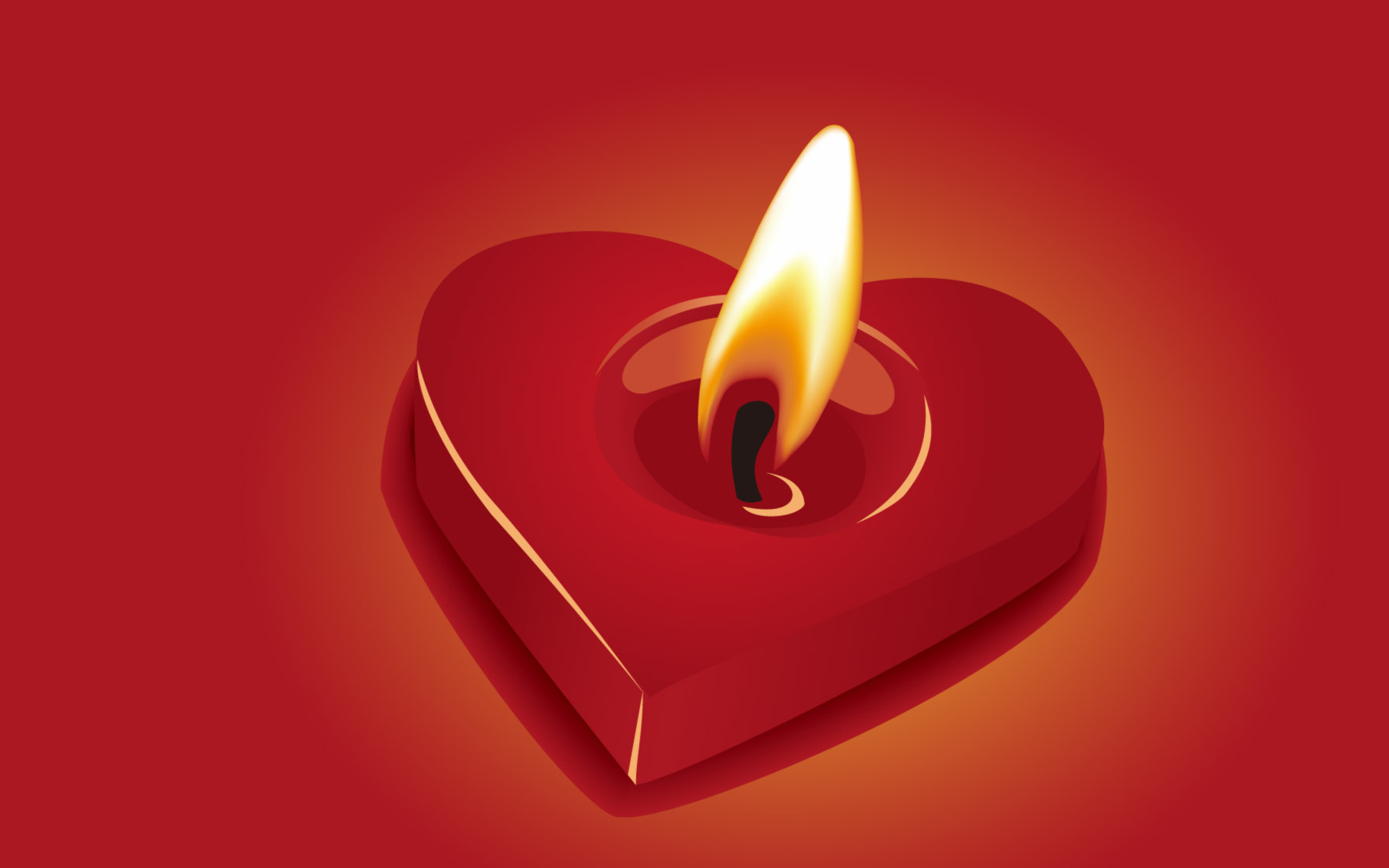 Обои Heart Shaped Candle 2560x1600