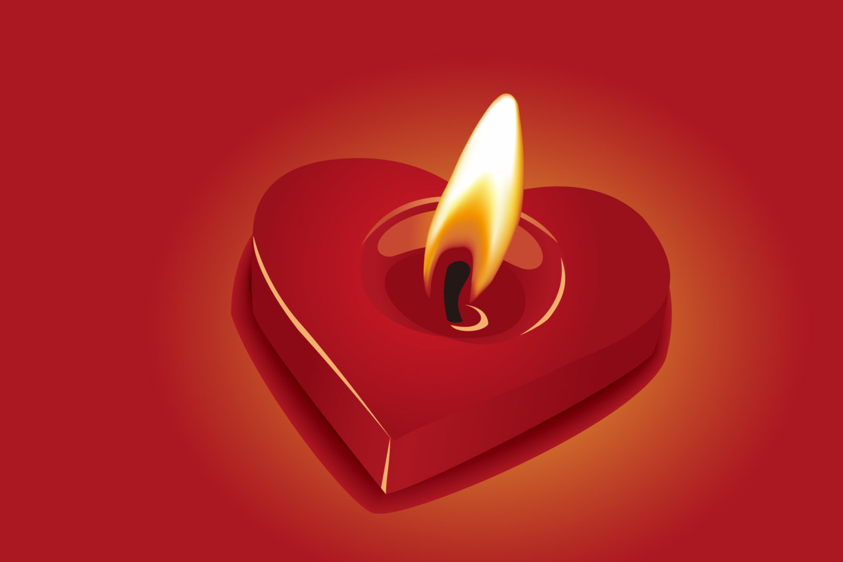 Das Heart Shaped Candle Wallpaper 2880x1920