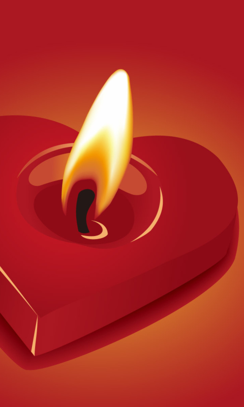 Fondo de pantalla Heart Shaped Candle 480x800