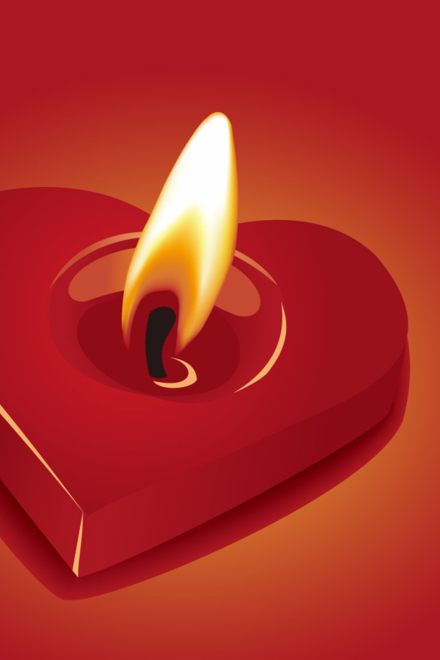 Обои Heart Shaped Candle 640x960