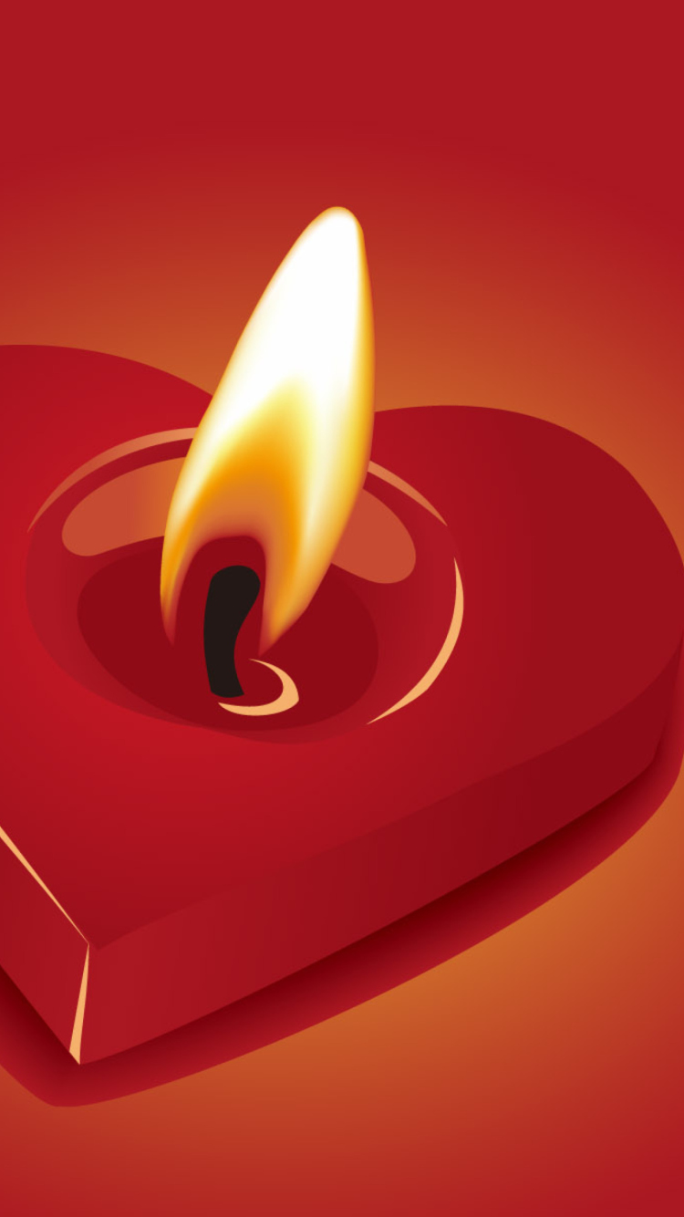 Обои Heart Shaped Candle 750x1334