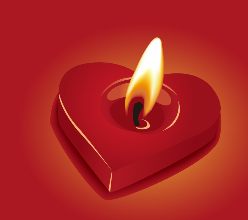 Обои Heart Shaped Candle 960x854