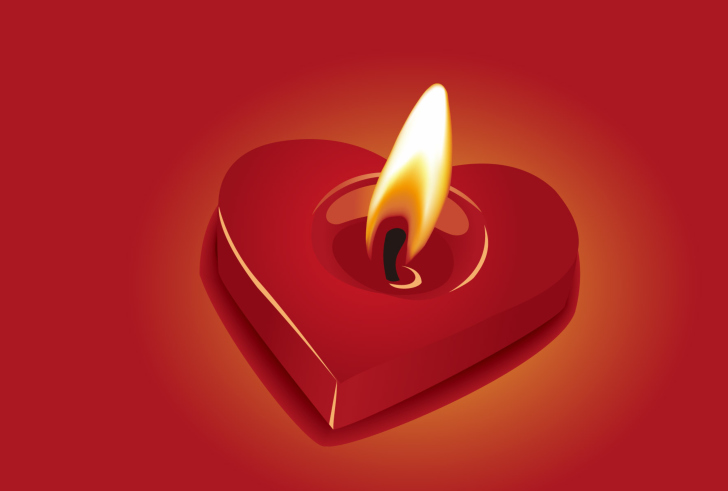 Das Heart Shaped Candle Wallpaper
