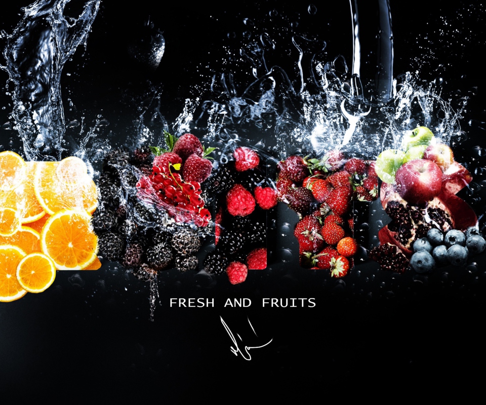 Das Fresh Fruits Wallpaper 960x800