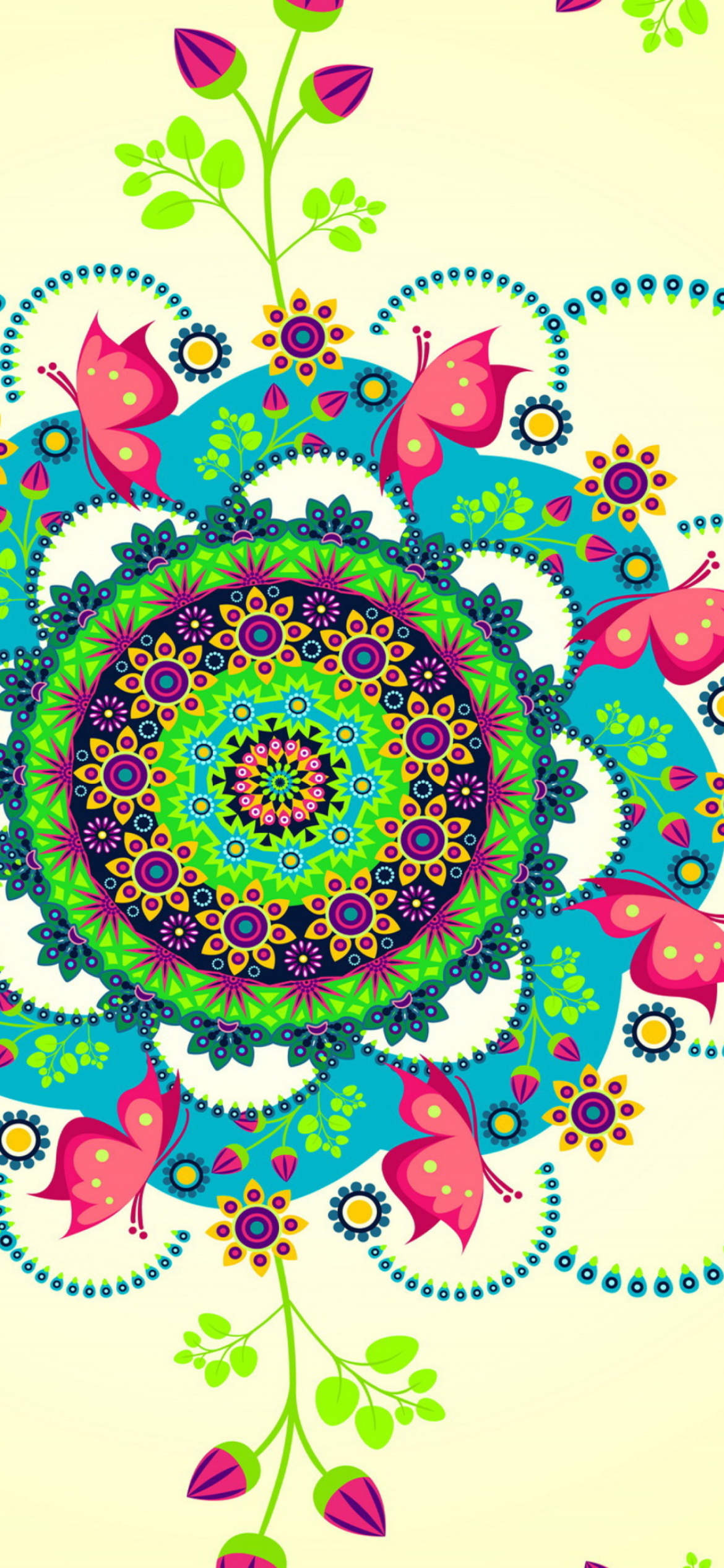 Das Mandala Flowers Wallpaper 1170x2532