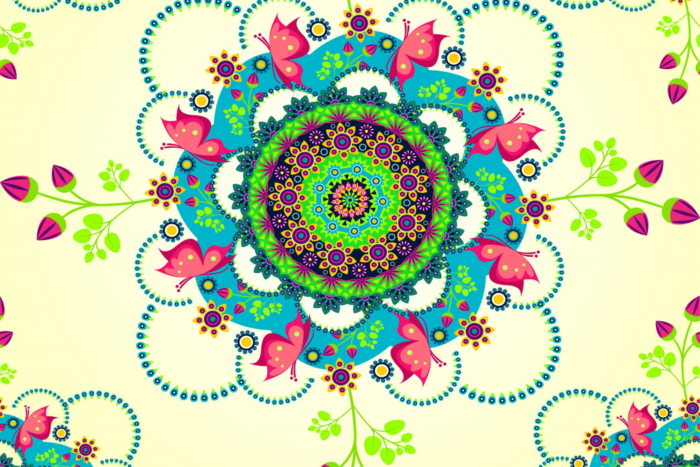 Das Mandala Flowers Wallpaper 2880x1920