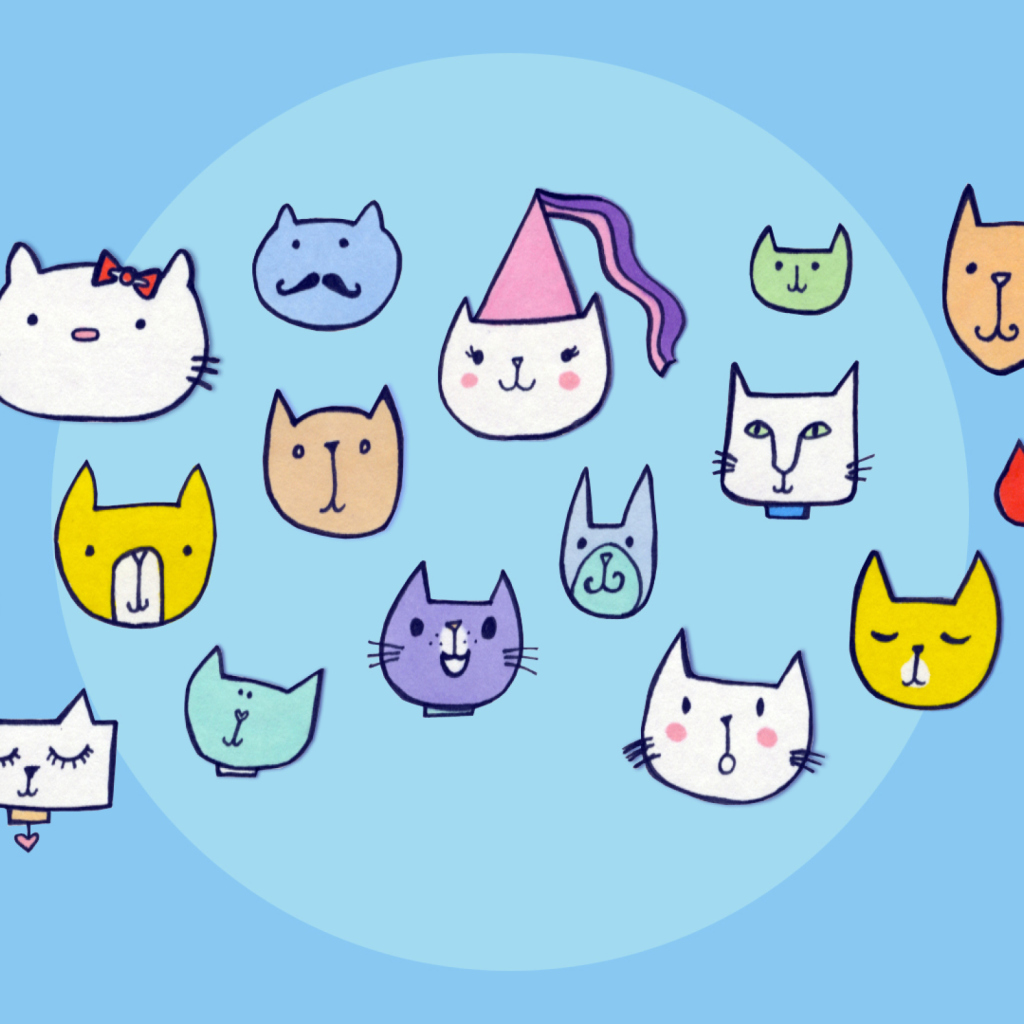 Das Happy Cats Wallpaper 1024x1024