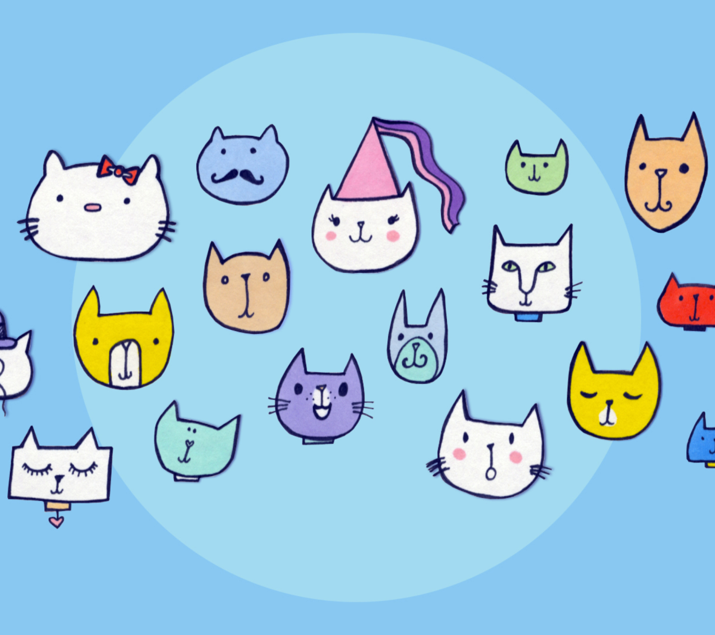 Fondo de pantalla Happy Cats 1440x1280