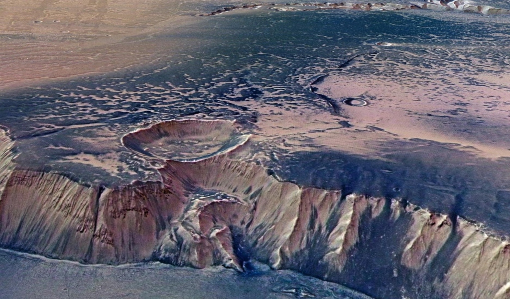 Fondo de pantalla Mars Crater 1024x600