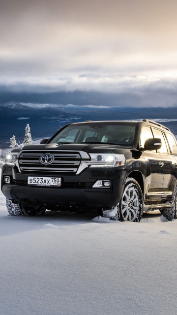 Fondo de pantalla Toyota, Land Cruiser 200 in Snow 360x640