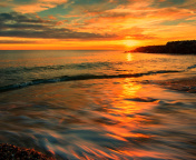 Обои Italy Sunset on Tyrrhenian Sea 176x144