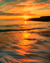 Обои Italy Sunset on Tyrrhenian Sea 176x220
