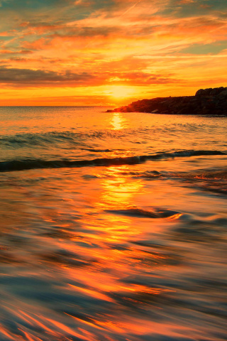 Italy Sunset on Tyrrhenian Sea screenshot #1 320x480