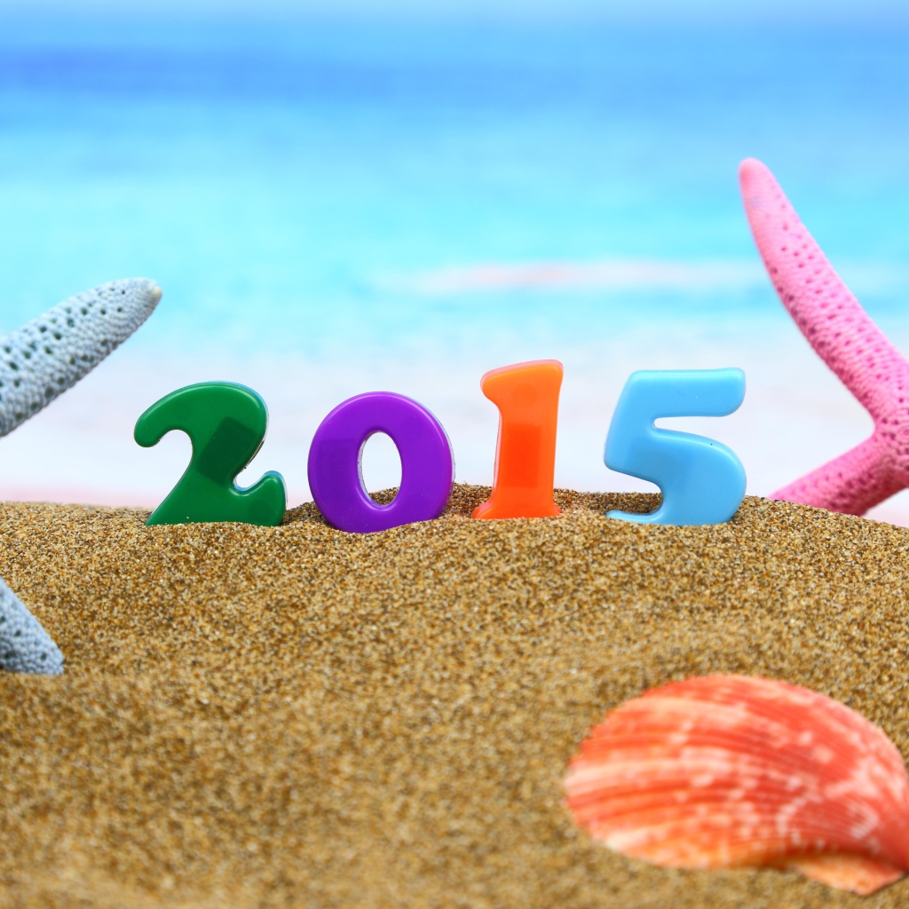 Happy New Year 2015 on Beach screenshot #1 1024x1024