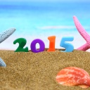 Fondo de pantalla Happy New Year 2015 on Beach 128x128