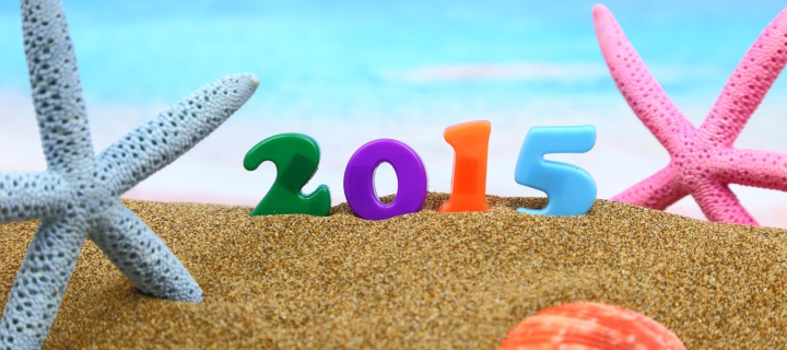 Screenshot №1 pro téma Happy New Year 2015 on Beach 720x320