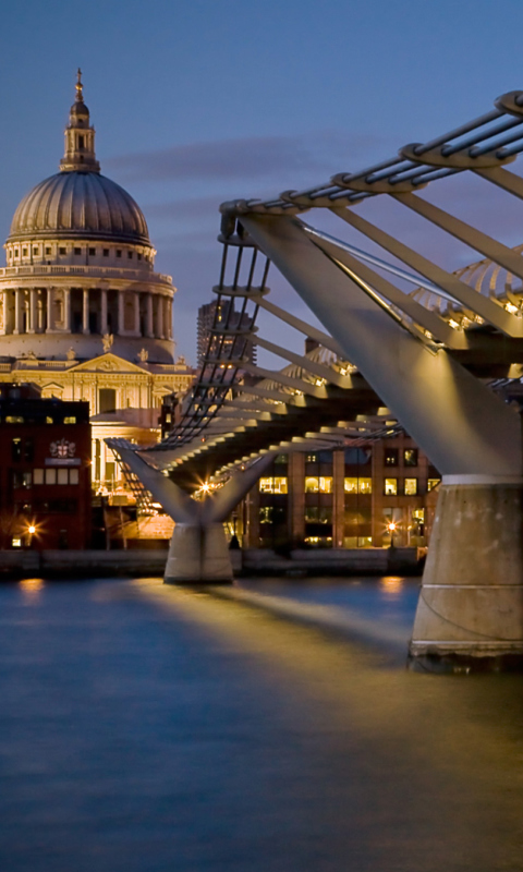 St Paul Cathedral And Millennium Bridge screenshot #1 480x800